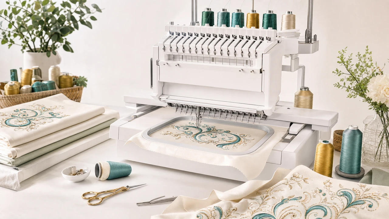 Janome MB-4 Four-Needle Embroidery Machine Guide Janome MB-4 embroidery workflow in StitchPilot.ai