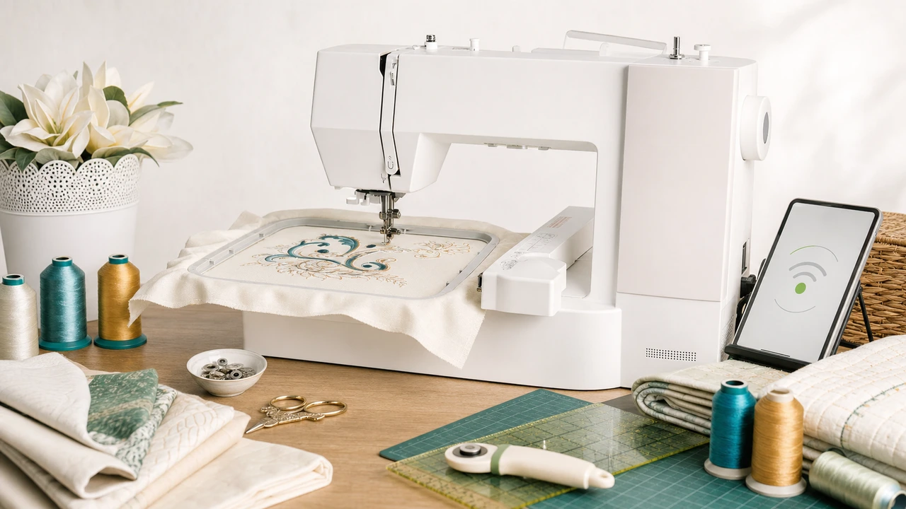 Janome Skyline S9 embroidery workflow in StitchPilot.ai